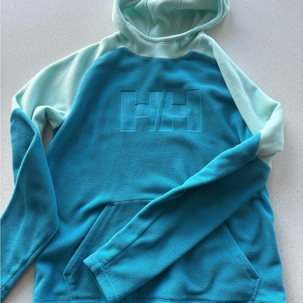 Helly Hansen Aqua and Light Green Fleece - size 14 youth